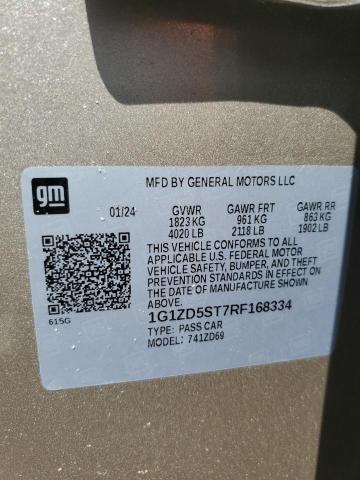 1G1ZD5ST7RF168334 - 2024 CHEVROLET MALIBU LT 棕色 照片 12