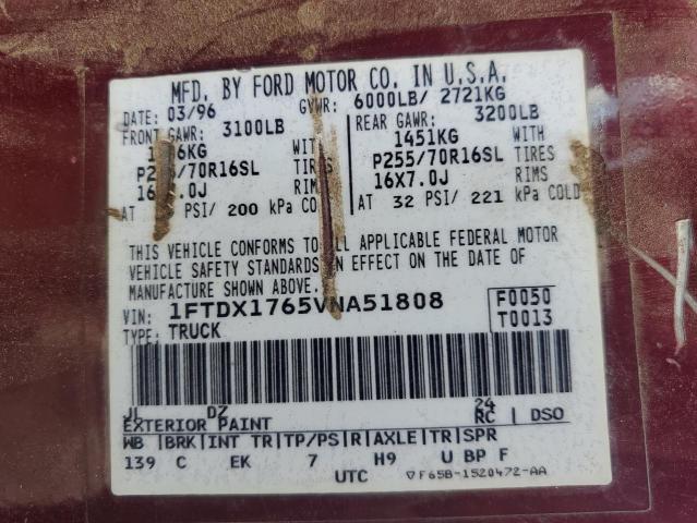 1FTDX1765VNA51808 - 1997 FORD OTHER MAROON photo 12