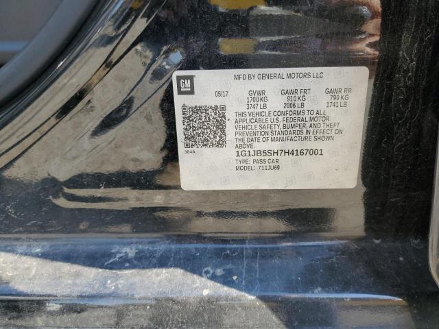 1G1JB5SH7H4167001 - 2017 CHEVROLET SONIC LS BLACK photo 12