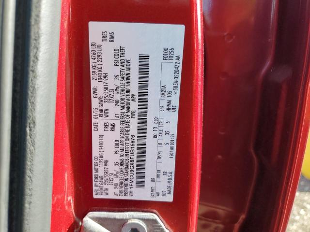 1FMCU9GX8FUB15676 - 2015 FORD ESCAPE SE RED photo 12