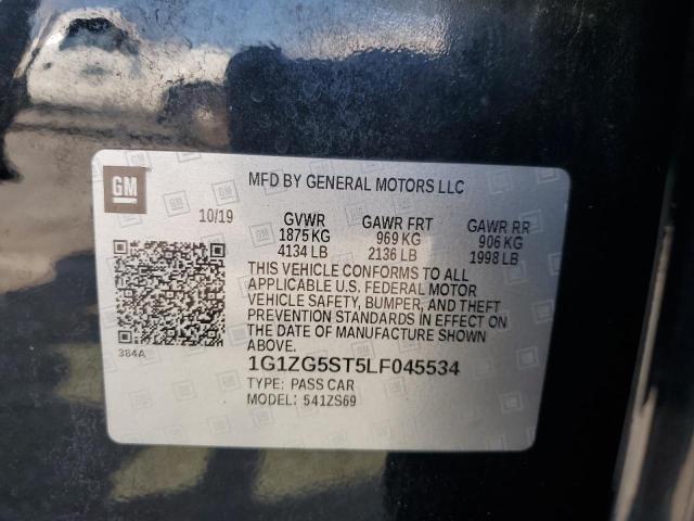 1G1ZG5ST5LF045534 - 2020 CHEVROLET MALIBU RS BLACK photo 12