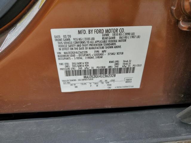 MAJ3S2GE4LC362328 - 2020 FORD ECOSPORT SE ყავისფერი ფოტო 13