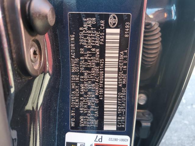 4T1BF1FK0GU611425 - 2016 TOYOTA CAMRY LE BLACK photo 12