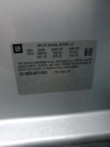 1G11B5SL4EF238661 - 2014 CHEVROLET MALIBU LS 银色 照片 12