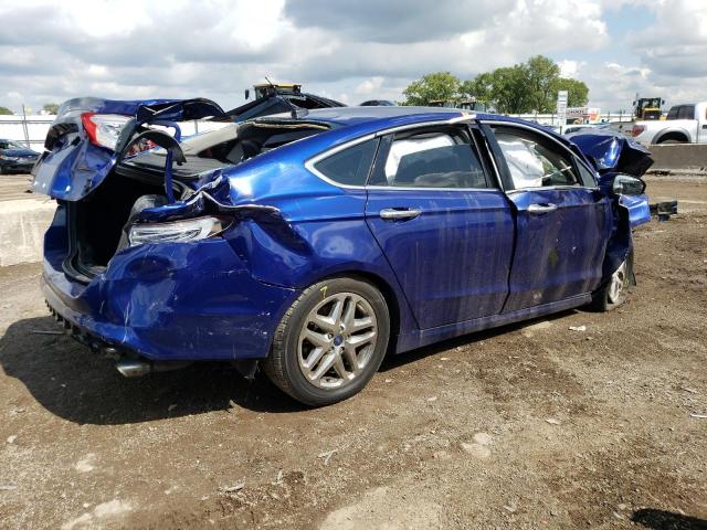 1FA6P0HD4E5380683 - 2014 FORD FUSION SE BLUE photo 3