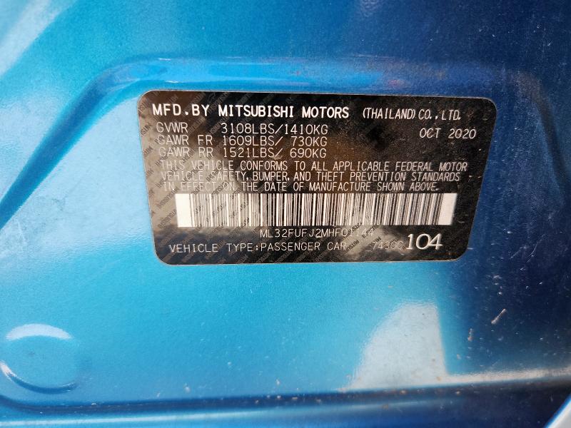 ML32FUFJ2MHF01144 - 2021 MITSUBISHI MIRAGE G4 ES 蓝色 照片 12
