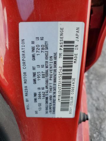 JM1BJ245731152542 - 2003 MAZDA PROTEGE PR5 红色 照片 12