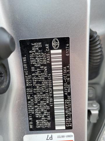 4T1BF1FK3FU920174 - 2015 TOYOTA CAMRY LE SILVER photo 13