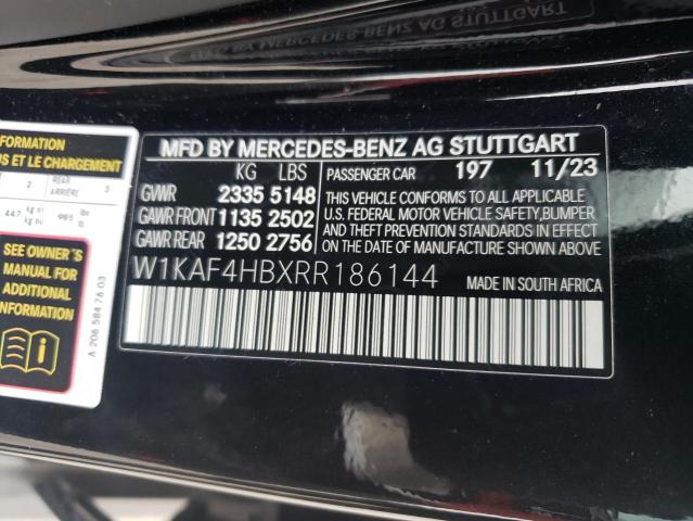 W1KAF4HBXRR186144 - 2024 MERCEDES-BENZ C 300 4MATIC BLACK photo 12