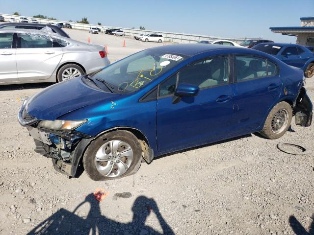 19XFB2F51EE086551 - 2014 HONDA CIVIC LX BLUE photo 1