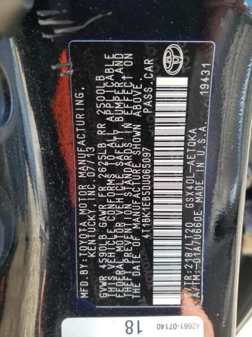 4T1BK1EB5DU065097 - 2013 TOYOTA AVALON BASE Qara foto 12