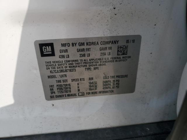 KL7CJLSB5JB716373 - 2018 CHEVROLET TRAX 1LT Blanco foto 13