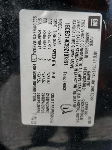 1GCEC19C59Z107831 - 2009 CHEVROLET SILVERADO C1500 შავი ფოტო 12