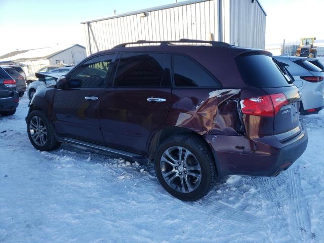 2HNYD284X8H501344 - 2008 ACURA MDX TECHNOLOGY MAROON photo 2