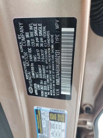 KM8J74A6XKU002131 - 2019 HYUNDAI NEXO BLUE TAN photo 13