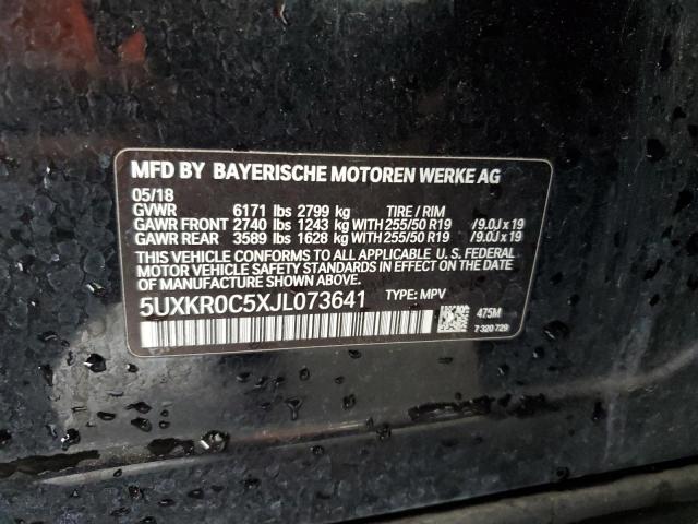 5UXKR0C5XJL073641 - 2018 BMW X5 XDRIVE35I BLACK photo 13