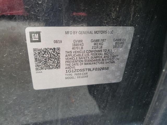 1G1ZD5ST9LF032858 - 2020 CHEVROLET MALIBU LT BLACK photo 13