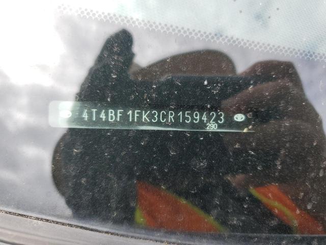 4T4BF1FK3CR159423 - 2012 TOYOTA CAMRY BASE SILVER photo 12