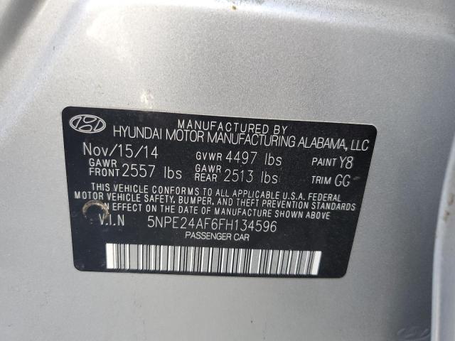 5NPE24AF6FH134596 - 2015 HYUNDAI SONATA SE SILVER photo 12