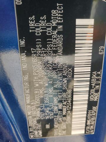 5TBRT34125S469686 - 2005 TOYOTA TUNDRA ACCESS CAB SR5 BLUE photo 12