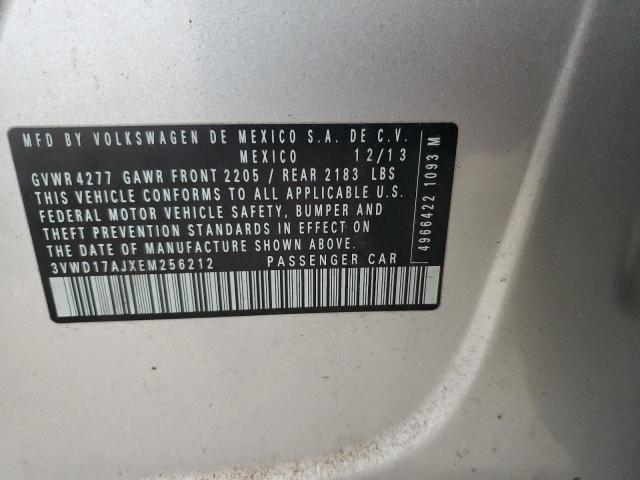 3VWD17AJXEM256212 - 2014 VOLKSWAGEN JETTA SE SILVER photo 12