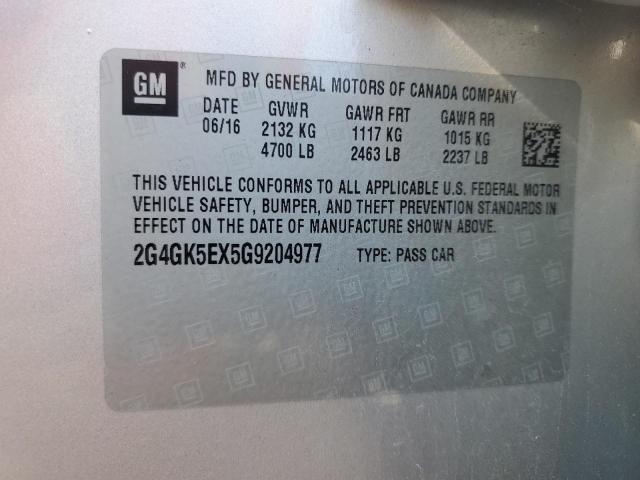 2G4GK5EX5G9204977 - 2016 BUICK REGAL SILVER photo 12
