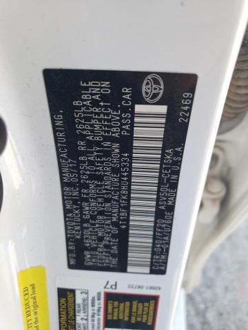 4T1BF1FK8HU445334 - 2017 TOYOTA CAMRY SE LE Beyaz fotoğraf 12