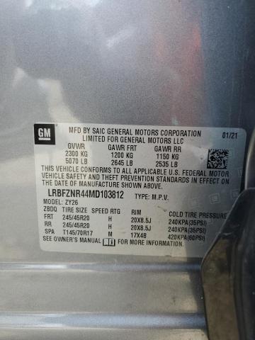 LRBFZNR44MD103812 - 2021 BUICK ENVISION ESSENCE SILVER photo 12