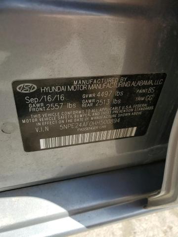 5NPE24AF0HH500894 - 2017 HYUNDAI SONATA SE SILVER photo 12