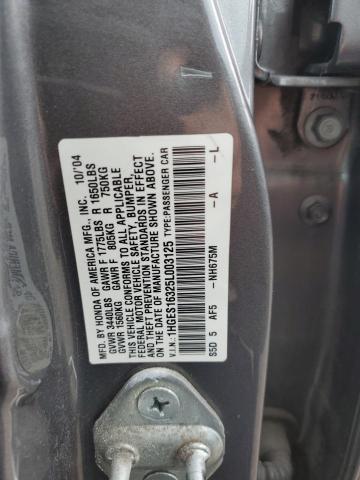 1HGES16325L003125 - 2005 HONDA CIVIC DX VP CHARCOAL photo 12