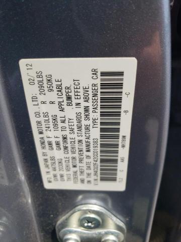 JH4CU2F42CC019383 - 2012 ACURA TSX SILVER photo 12