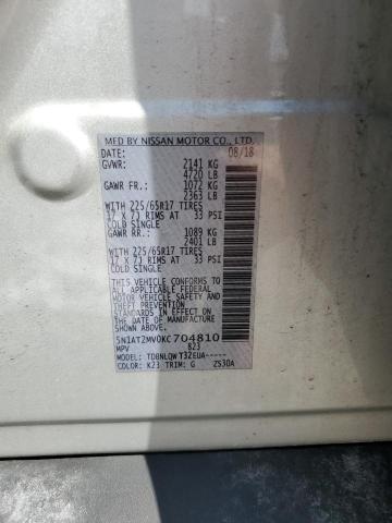 5N1AT2MV0KC704810 - 2019 NISSAN ROGUE S SILVER photo 13