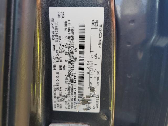 1FMCU0F7XJUA71914 - 2018 FORD ESCAPE S 石墨色 照片 13