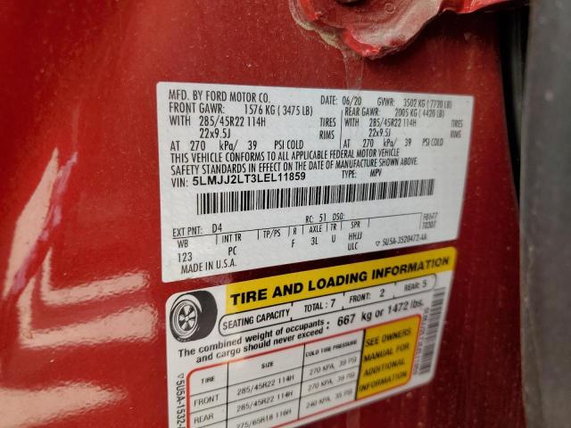 5LMJJ2LT3LEL11859 - 2020 LINCOLN NAVIGATOR RESERVE 红色 照片 13