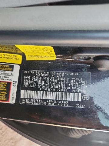 4T1BF3EK7BU726643 - 2011 TOYOTA CAMRY BASE Чорний фото 12