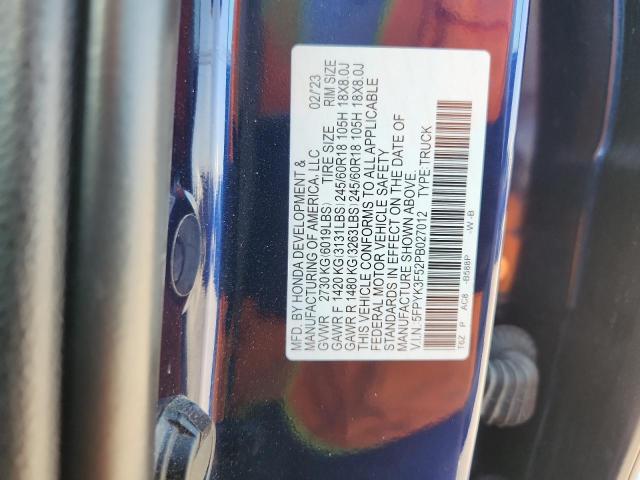 5FPYK3F52PB027012 - 2023 HONDA RIDGELINE RTL Mavi foto 12
