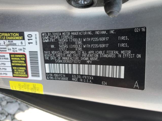 5TDKK3DC6GS710312 - 2016 TOYOTA SIENNA LE SILVER photo 14