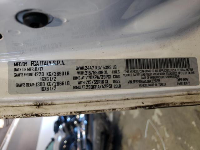 ZFBERFAB1J6K32655 - 2018 RAM PROMASTER თეთრი ფოტო 13