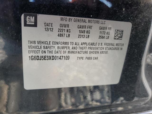 1G6DJ5E3XD0147109 - 2013 CADILLAC CTS PERFORMANCE COLLECTION შავი ფოტო 12