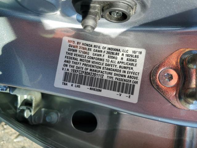 19XFC2F80KE201112 - 2019 HONDA CIVIC SPORT 银色 照片 13