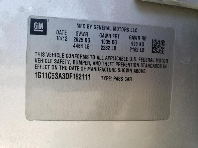 1G11C5SA3DF182111 - 2013 CHEVROLET MALIBU 1LT 银色 照片 12