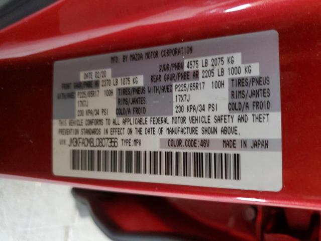 JM3KFACM8L0807356 - 2020 MAZDA CX-5 TOURING BURGUNDY photo 13