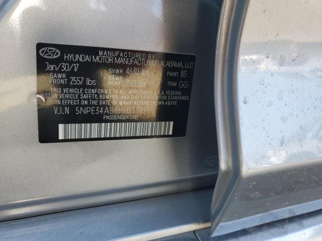5NPE34AB8HH553997 - 2017 HYUNDAI SONATA SPORT SILVER photo 12