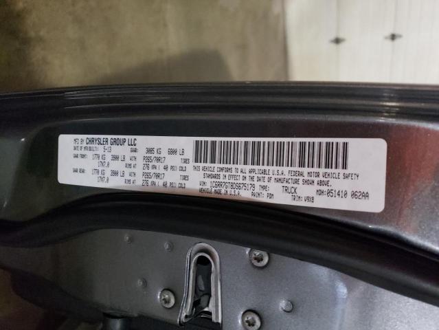 1C6RR7GT8DS675179 - 2013 RAM 1500 SLT GRAY photo 12