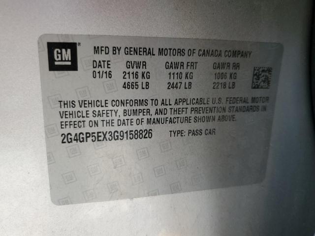 2G4GP5EX3G9158826 - 2016 BUICK REGAL PREMIUM SILVER photo 12