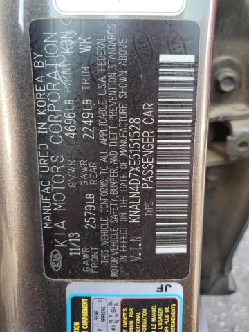 KNALN4D7XE5151528 - 2014 KIA CADENZA PREMIUM CHARCOAL photo 12