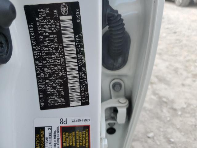 4T1BF1FK2HU721703 - 2017 TOYOTA CAMRY LE WHITE photo 12