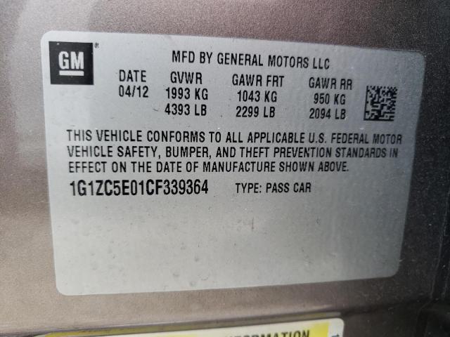 1G1ZC5E01CF339364 - 2012 CHEVROLET MALIBU 1LT 棕色 照片 12