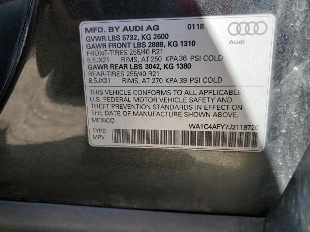 WA1C4AFY7J2119720 - 2018 AUDI SQ5 PRESTIGE GRAY photo 12
