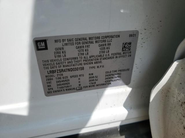 LRBFZSR47ND030158 - 2022 BUICK ENVISION AVENIR WHITE photo 13